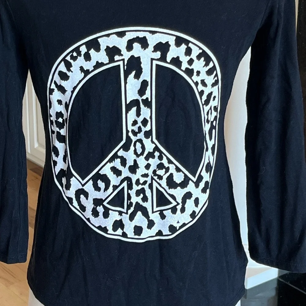 Justice Peace Shirt Black Long Sleeve Cotton